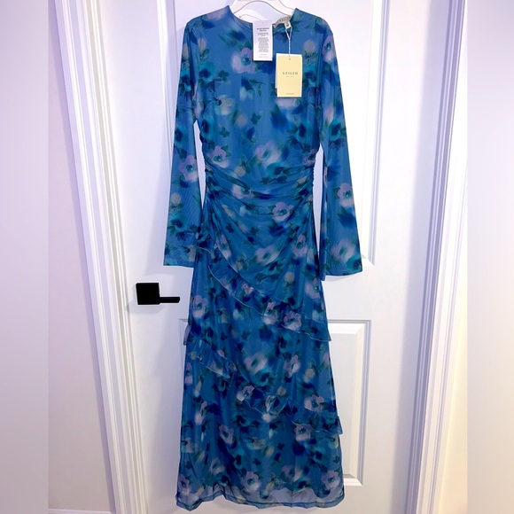 Veiled Collection Blue Floral Women's Dress - Picture 8 of 11